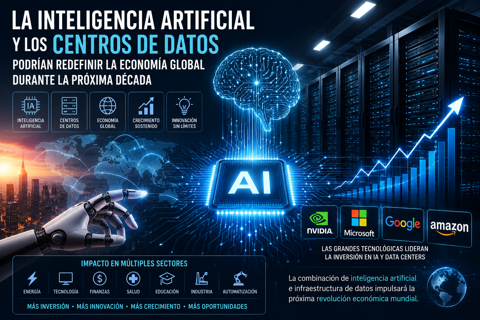 La inteligencia artificial y los centros de datos podrían poner un punto de partido y redefinir la economía global durante los próxima años